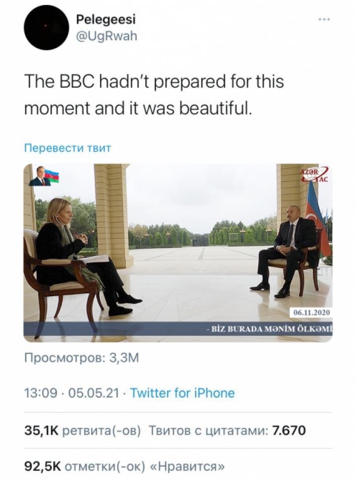 <Prezident İlham Əliyevin altı ay əvvəl “BBC News”a verdiyi müsahibə bu gün də beynəlxalq ictimaiyyətin diqqətindədir.....