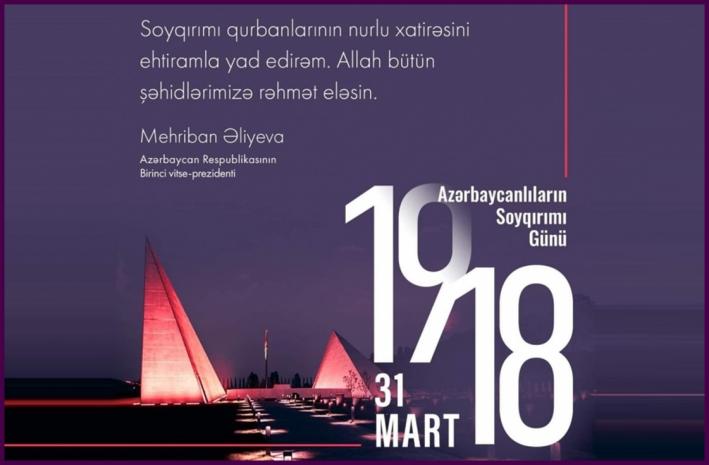 <Birinci vitse-prezident Mehriban Əliyeva 31 Mart – Azərbaycanlıların Soyqırımı Günü ilə bağlı paylaşım edib