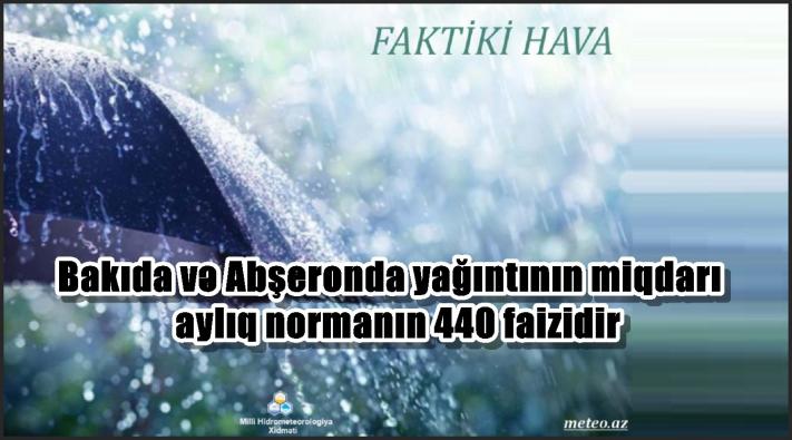 <Bakıda və Abşeronda yağıntının miqdarı aylıq normanın 440 faizidir – FAKTİKİ HAVA