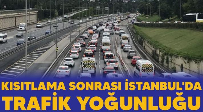 <Kısıtlama sonrası İstanbul’da trafik yoğunluğu.....