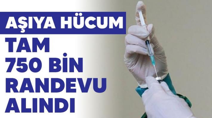 <Aşıya hücum, Türkiye’de bugün Kovid-19 aşısı için 750 bin randevu alındı.....