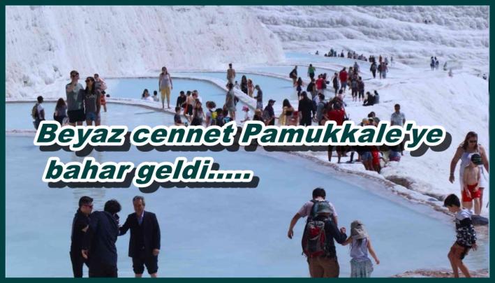 <Beyaz cennet Pamukkale’ye bahar geldi.....