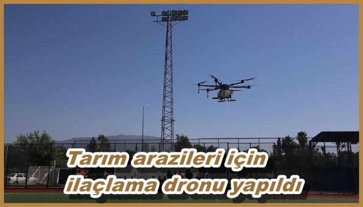 <Tarım arazileri için ilaçlama dronu yapıldı.....