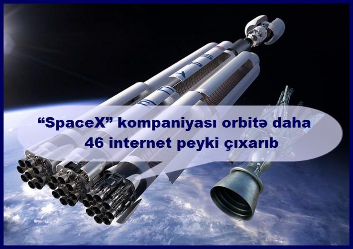 “SpaceX” kompaniyası orbitə daha 46 internet peyki çıxarıb.....