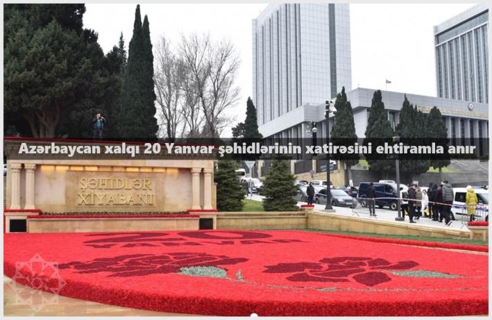 <Azərbaycan xalqı 20 Yanvar şəhidlərinin xatirəsini ehtiramla anır