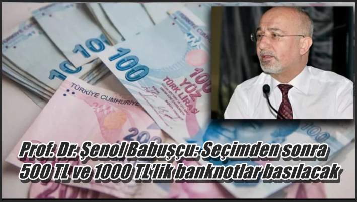 <Prof. Dr. Şenol Babuşçu: Seçimden sonra 500 TL ve 1000 TL’lik banknotlar basılacak