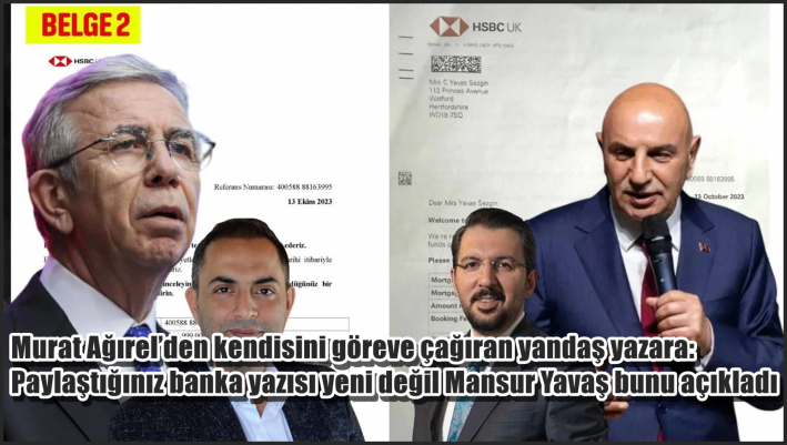 <Murat Ağırel’den kendisini göreve çağıran yandaş yazara: Paylaştığınız banka yazısı yeni değil Mansur Yavaş bunu açıkladı.....
