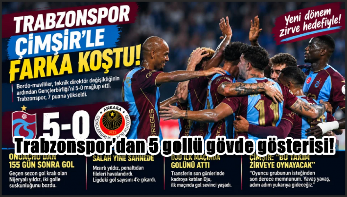 <Trabzonspor’dan 5 gollü gövde gösterisi!